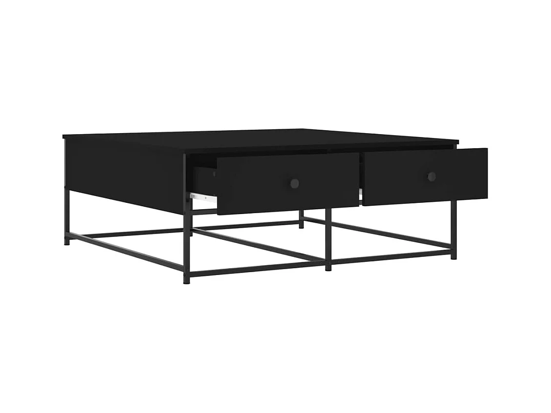 Mesa de centro | Mesa de apoio 100x99x40 cm derivados de madeira preto