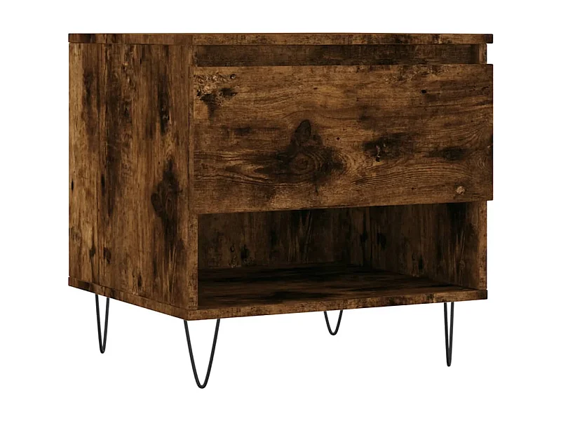 Mesa de centro | Mesa auxiliar madera y hierro roble marrón 80x50x45 cm SHL2315