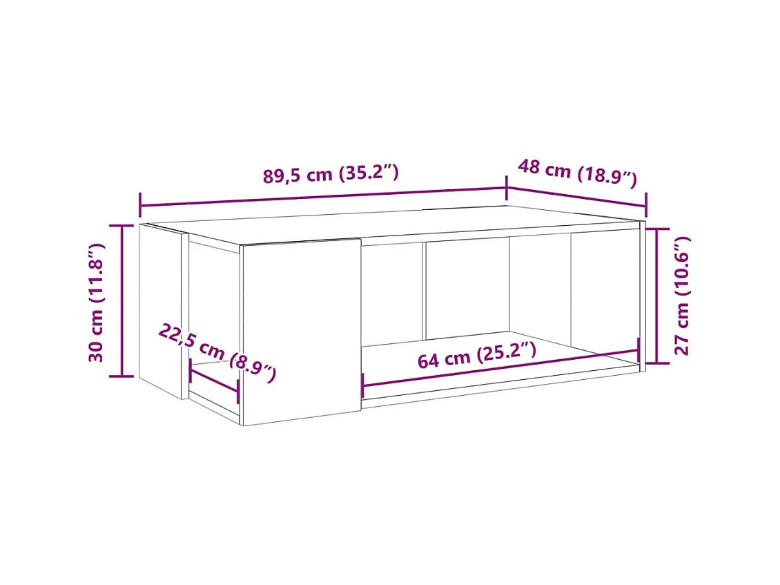 Mesa de centro-Mesa auxiliar madera maciza acacia y contrachapada 40x31x46 cm SHL4182