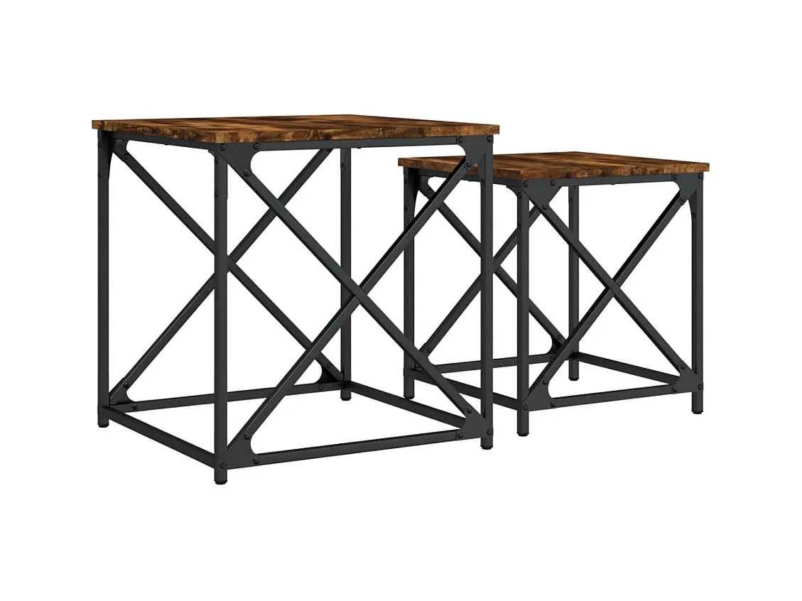 Tables basses gigognes de salon 2 pcs chêne fumé bois d'ingénierie SHL2374