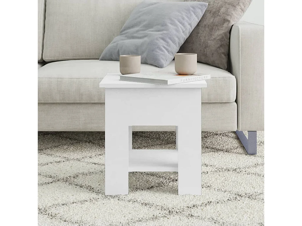 Mesa de centro | Mesa auxiliar de madera maciza de pino gris Ø35x35 cm SHL3405