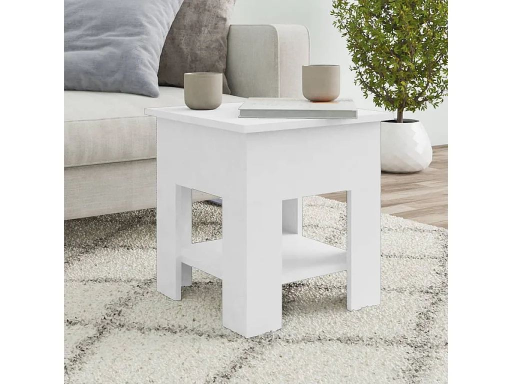 Mesa de centro | Mesa auxiliar de madera maciza de pino gris Ø35x35 cm SHL3405