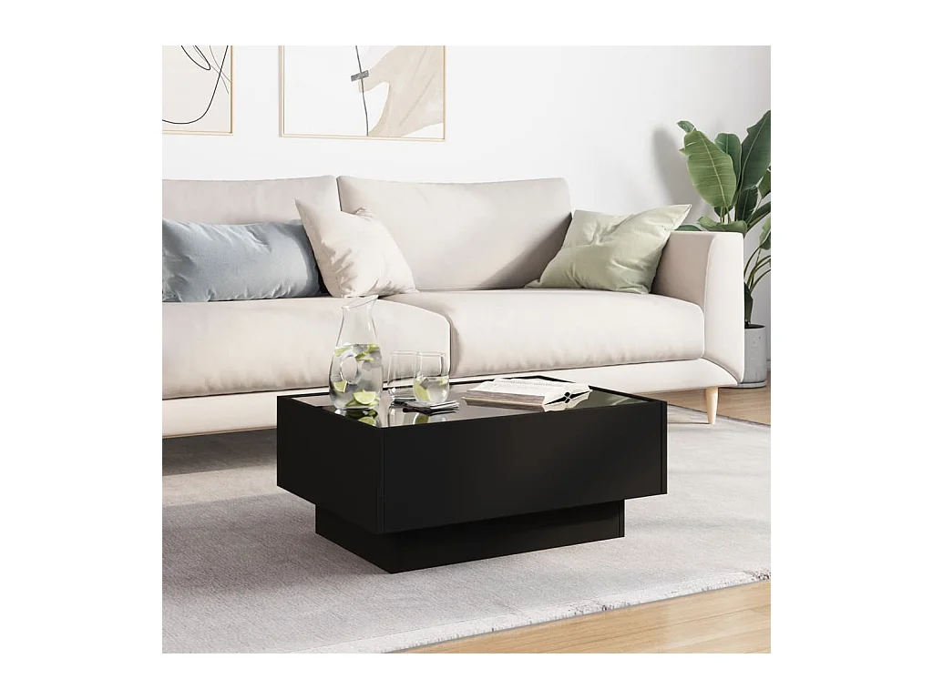 Mesa de centro-Mesa auxiliar madera contrachapada gris hormigón 80x50x36 cm SHL346737