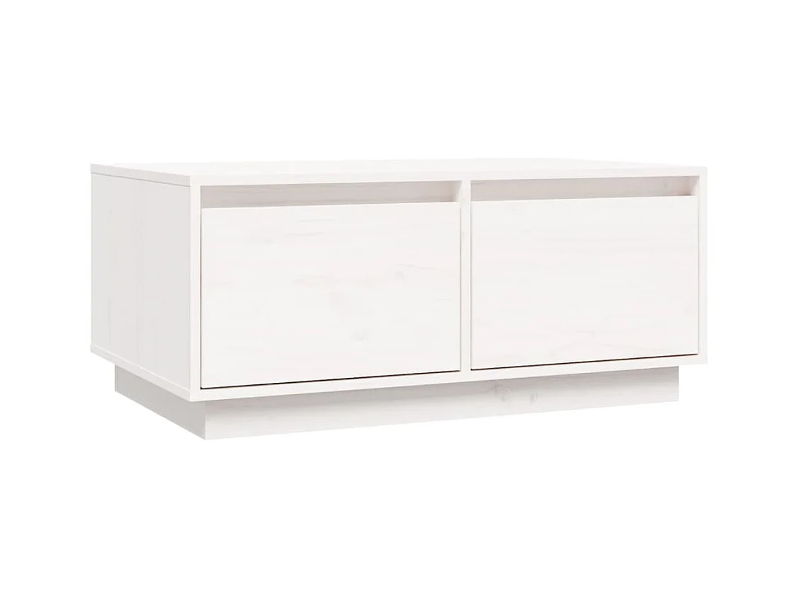 Table basse salon-Table d'appoint Blanc 80x50x35 cm Bois massif de pin SHL54392