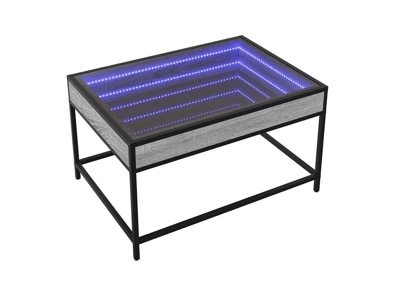 Table basse salon-Table d'appoint avec LED infini sonoma gris 70x50x41 cm SHL40209