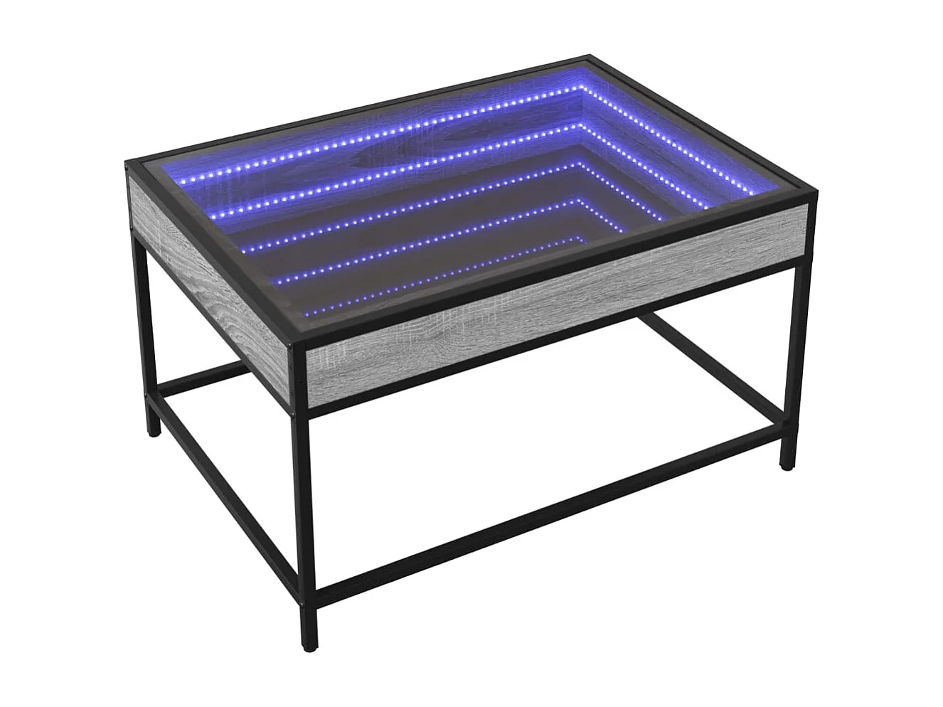 Couchtisch mit Infinity-LED | Beistelltische | Sofatisch Grau Sonoma 70x50x41 cm SHL97104