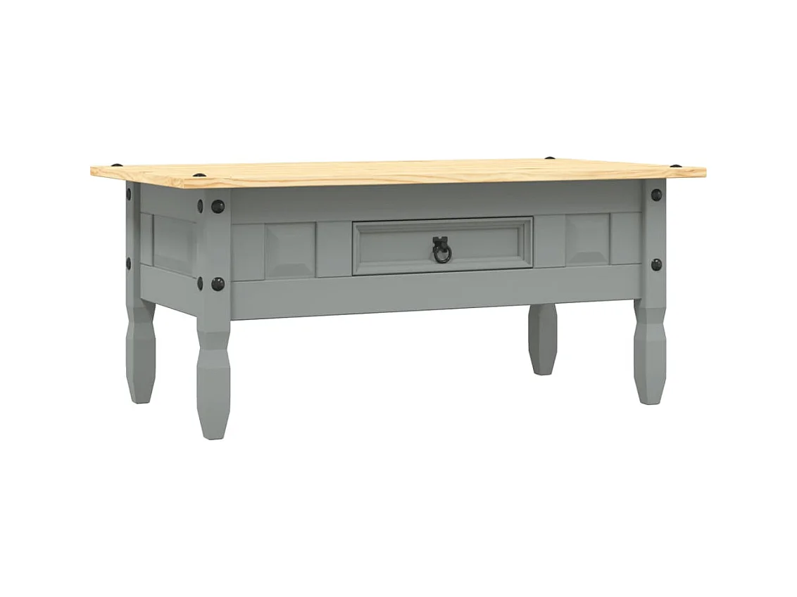 Table basse salon-Table d'appoint Pin mexicain Gamme Corona Gris 100x55x44 cm SHL33306