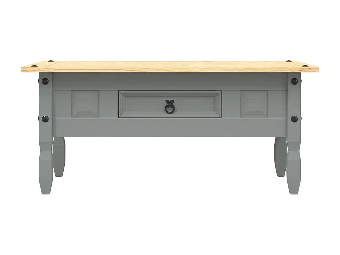 Couchtisch-Beistelltisch-Sofatisch Mexiko-Stil Kiefernholz Grau 100x55x44 cm SHL43775