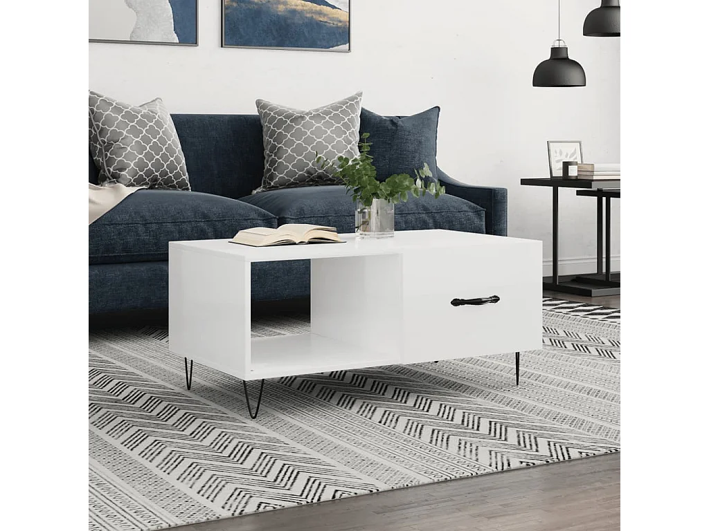 Mesa de centro | Mesa auxiliar madera de ingeniería negra 51,5x51,5x30 cm SHL271335