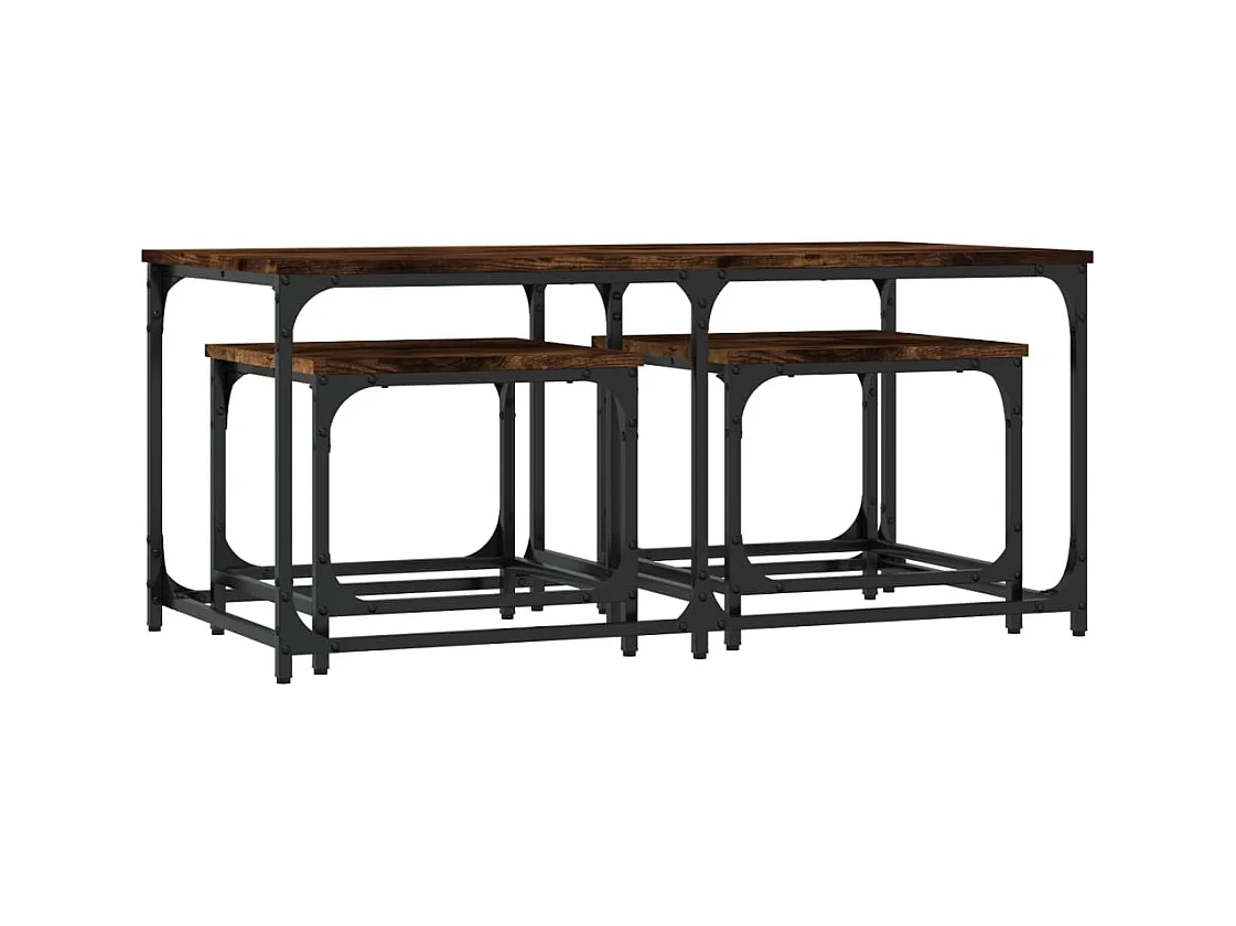 Mesa de centro-Mesa auxiliar con ruedas madera maciza reciclada 100x60x26 cm SHL1402