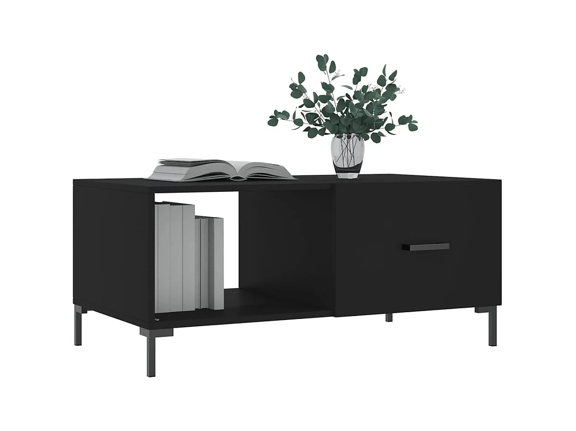 Mesa de centro | Mesa auxiliar madera de ingeniería negra 80x50x50 cm SHL3014