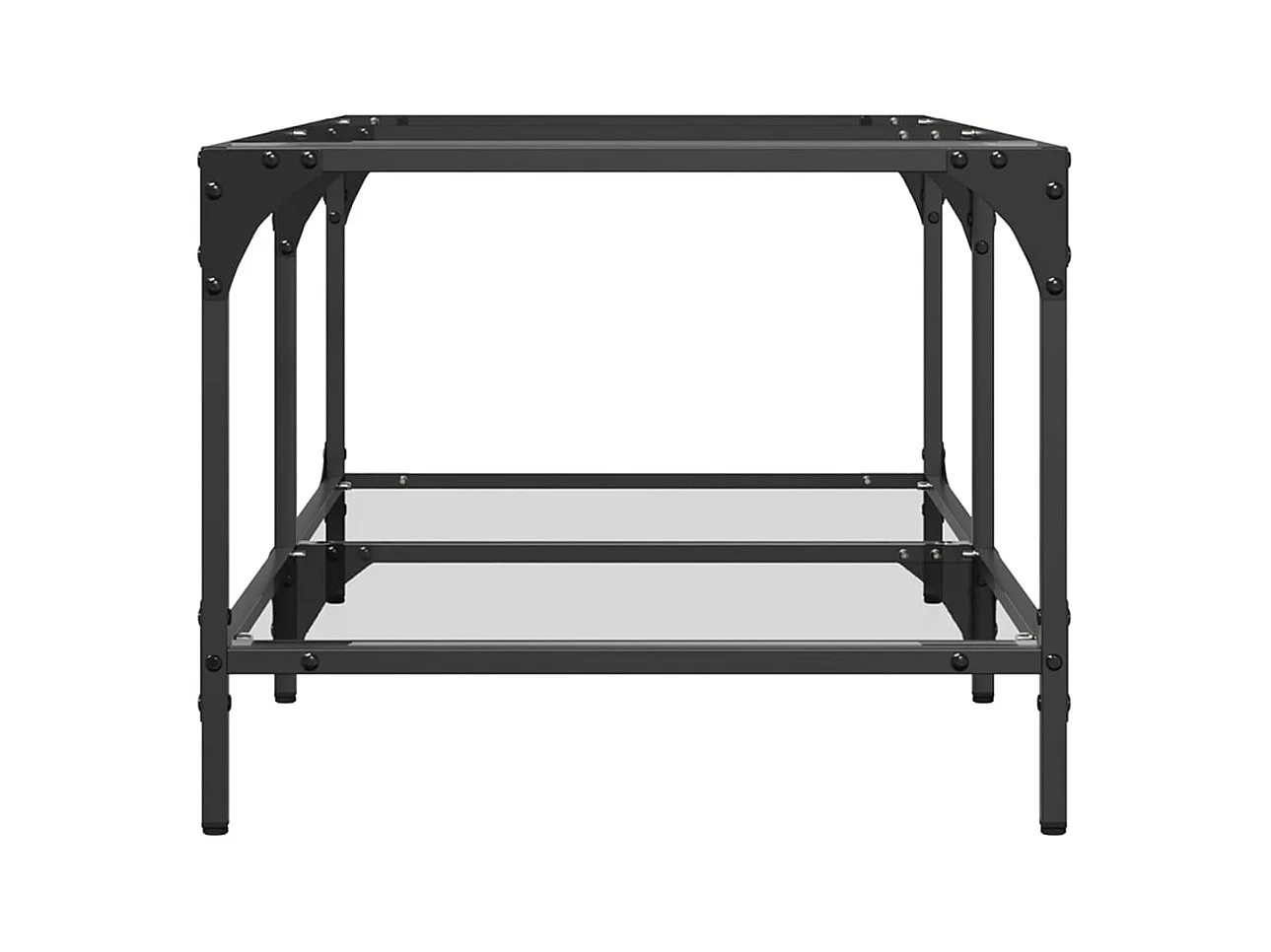 Table basse salon-Table d'appoint-dessus en verre transparent 98,5x50x40cm acier SHL64754