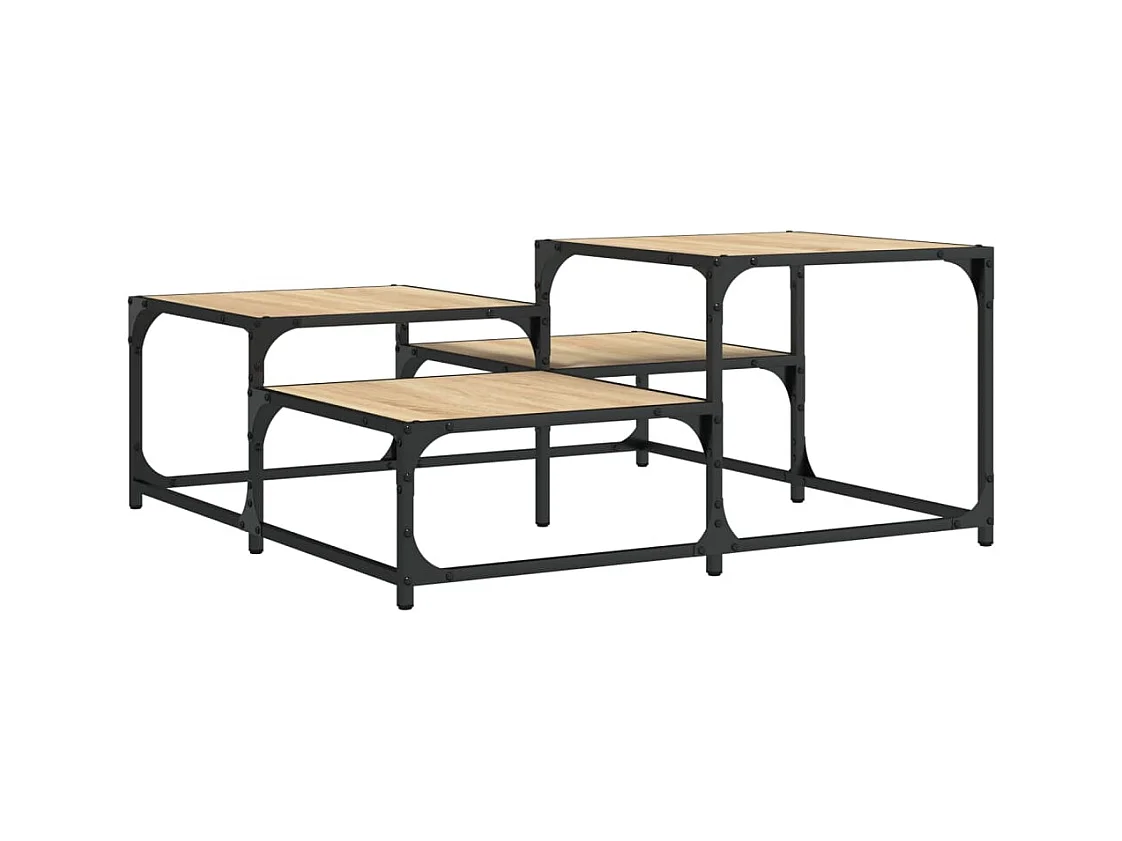 Mesa de centro-Mesa auxiliar de madera maciza de acacia 90x45x40cm SHL2813