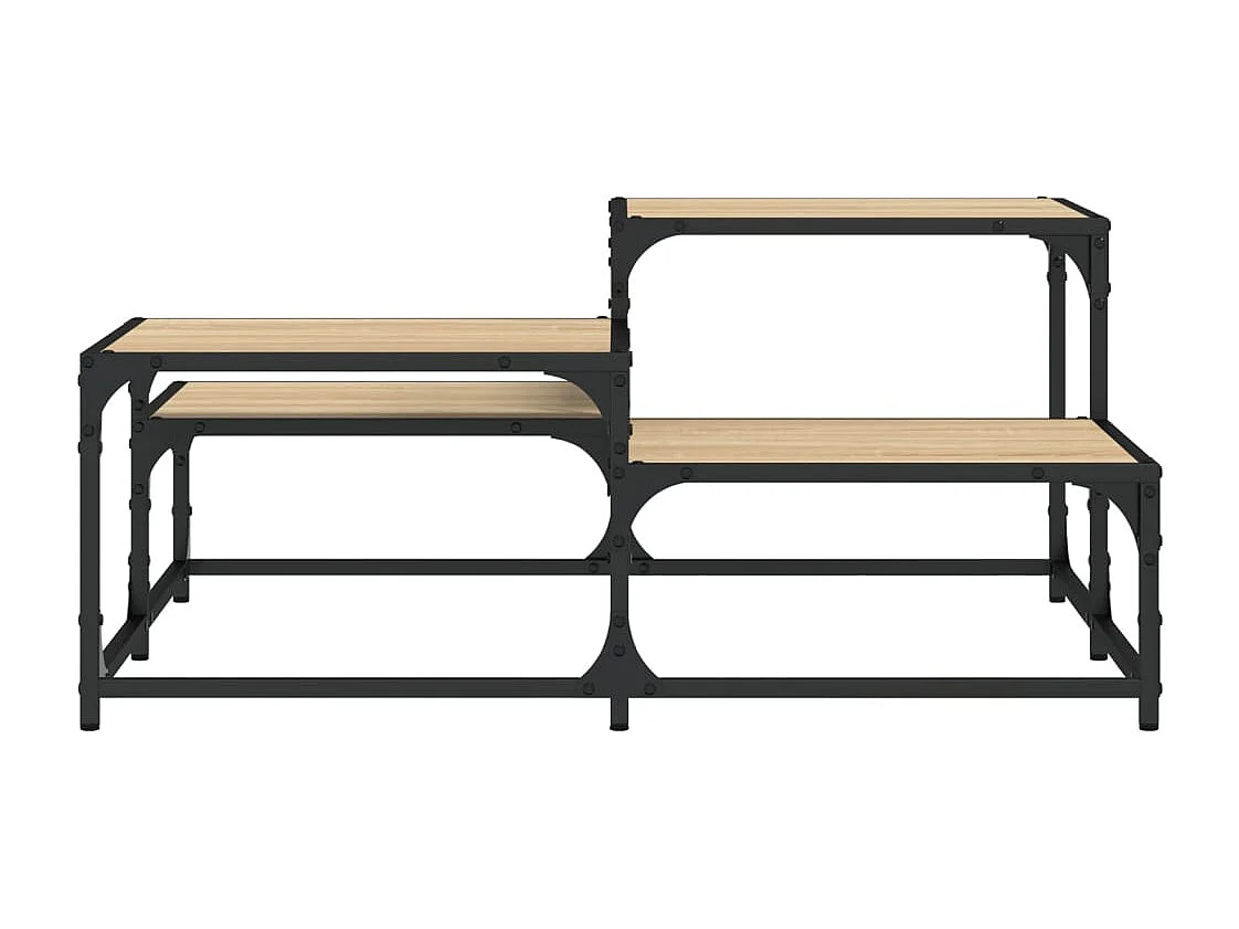 Mesa de centro-Mesa auxiliar de madera maciza de acacia 90x45x40cm SHL2813