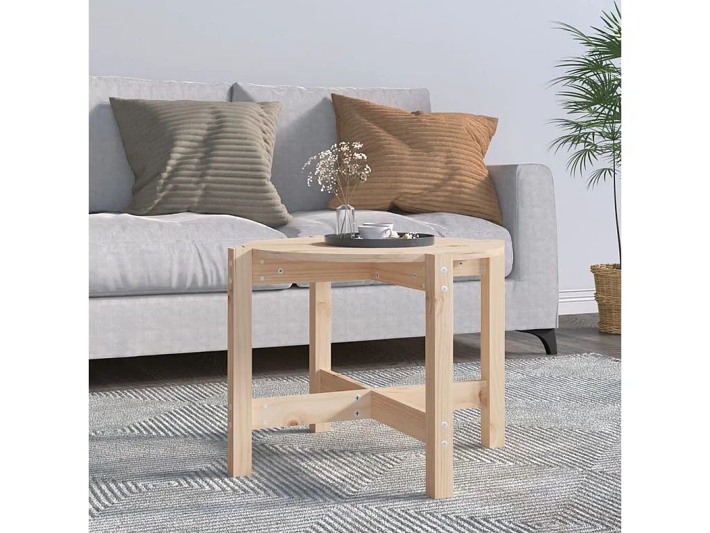 Couchtisch-Wohnzimmertisch-Beistelltische Ø 62,5x45 cm Massivholz Kiefer SHL86018