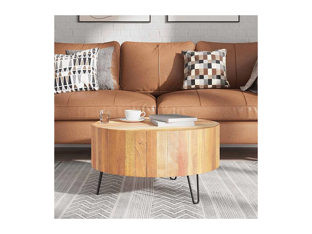 Mesa de centro | Mesa de apoio em madeira maciça reciclada