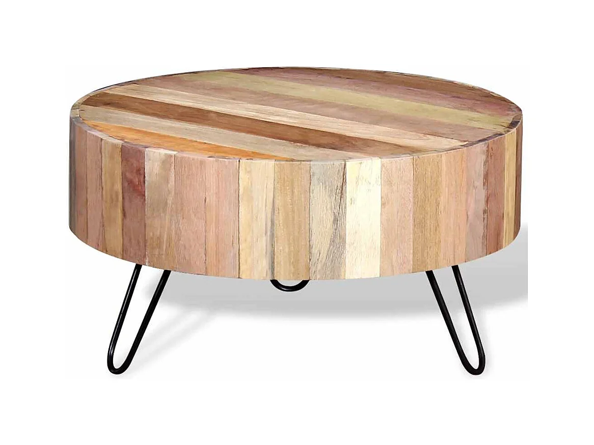 Mesa de centro | Mesa de apoio em madeira maciça reciclada