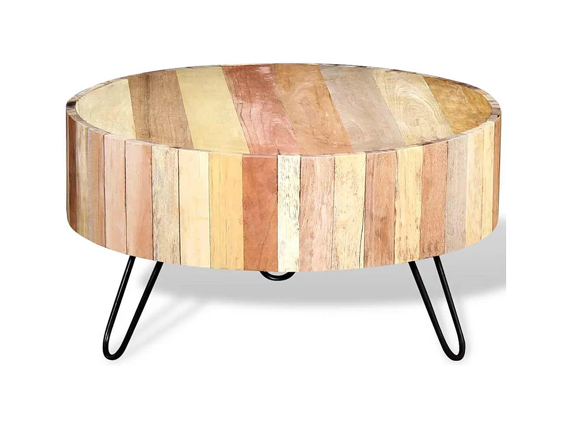 Mesa de centro | Mesa de apoio em madeira maciça reciclada