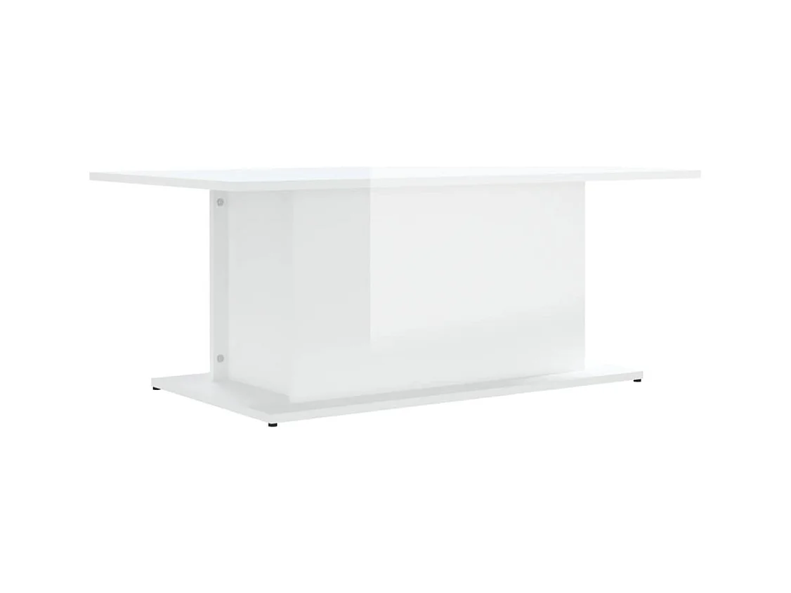 Table basse salon-Table d'appoint blanc brillant 102x55,5x40 cm bois d'ingénierie SHL72845