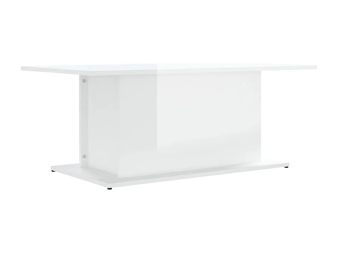 Table basse salon-Table d'appoint blanc brillant 102x55,5x40 cm bois d'ingénierie SHL72845