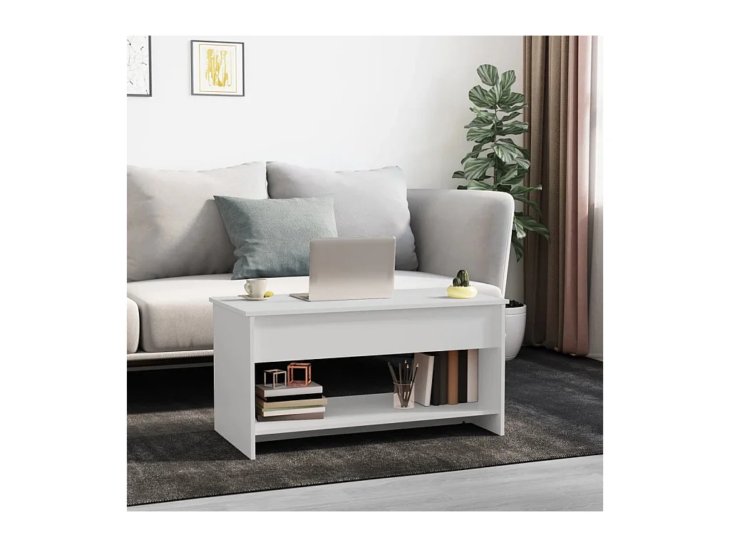 Mesa de centro | Mesa auxiliar de madera maciza de pino 80x50x35 cm SHL568083