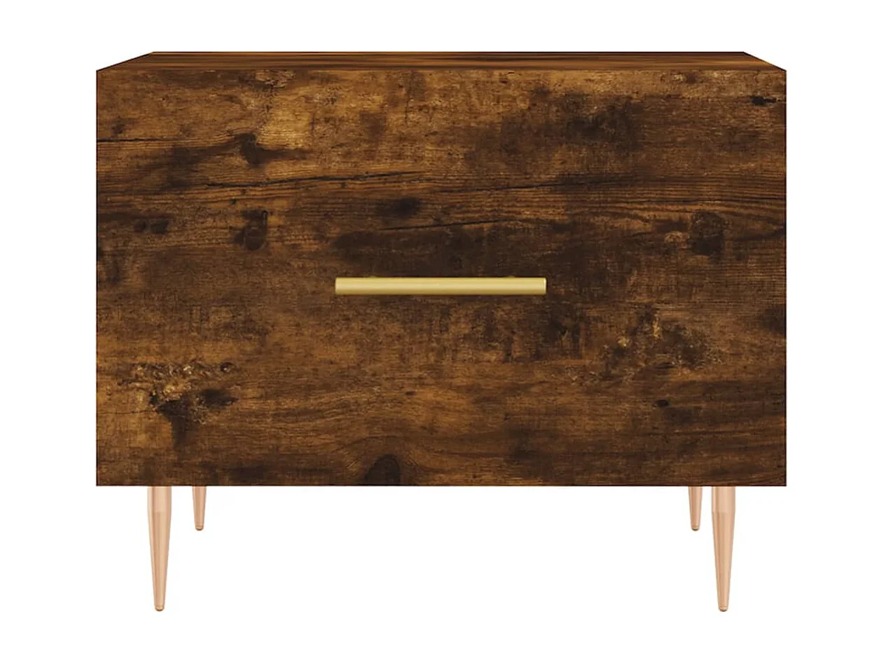 Couchtisch 2er Set-Sofatisch-Beistelltische Räuchereiche 50x50x40 cm Holzwerkstoff SHL61741