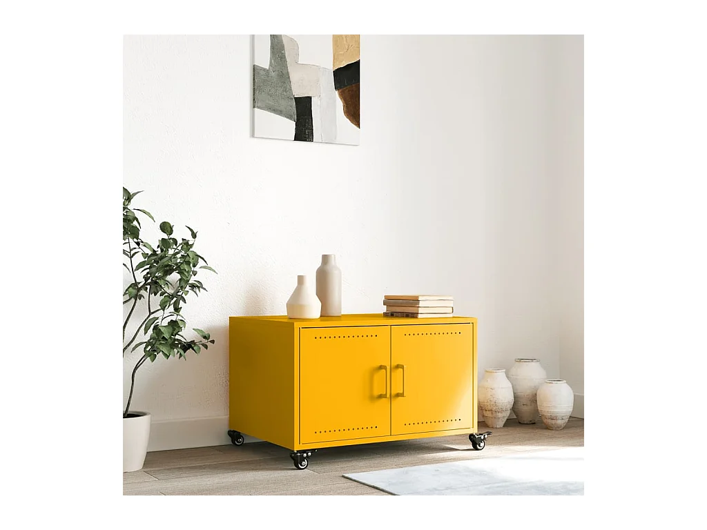 Mesa de centro-Mesa auxiliar madera contrachapada color roble 100x60x42 cm SHL4382