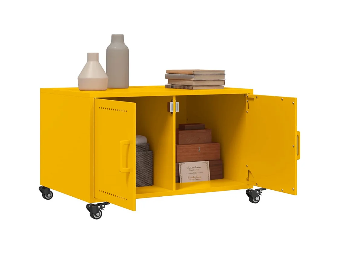 Mesa de centro-Mesa auxiliar madera contrachapada color roble 100x60x42 cm SHL4382