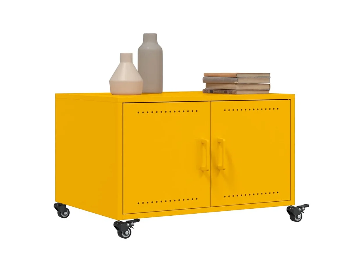 Mesa de centro-Mesa auxiliar madera contrachapada color roble 100x60x42 cm SHL4382