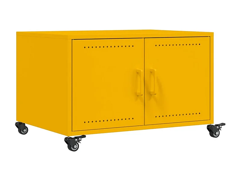 Salontafel | Woonkamertafel | Koffietafel 68x50x43,5 cm staal mosterdgeel