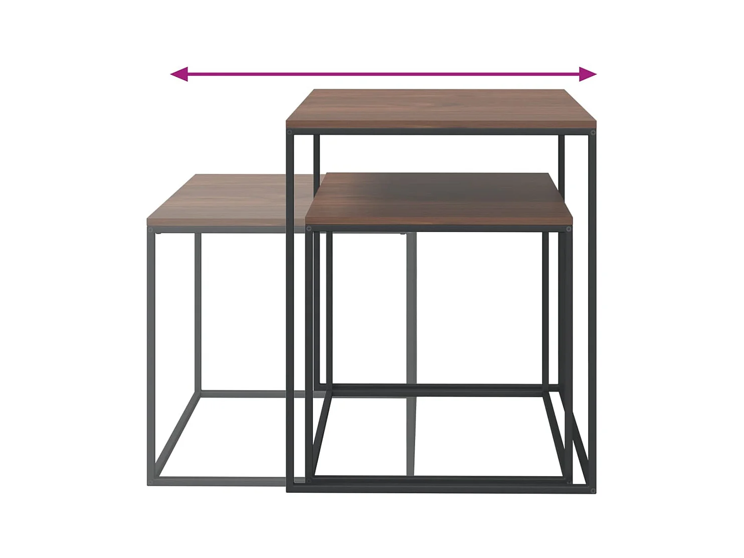 Mesa de centro | Mesa auxiliar acero laminado en frío negro 68,5x50x43,5 cm SHL32344