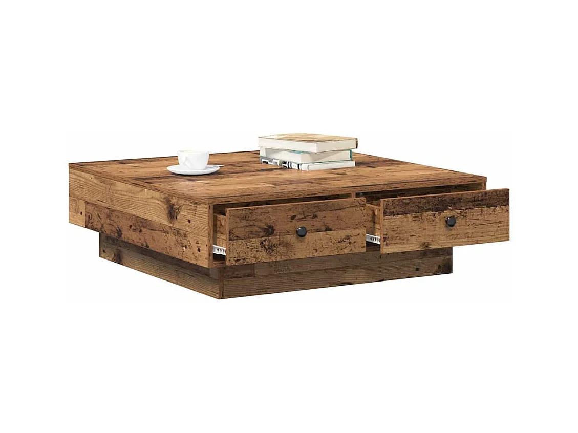 Table basse salon-Table d'appoint Bois Ancien Bois Récupéré 90x90x28 cm SHL76641