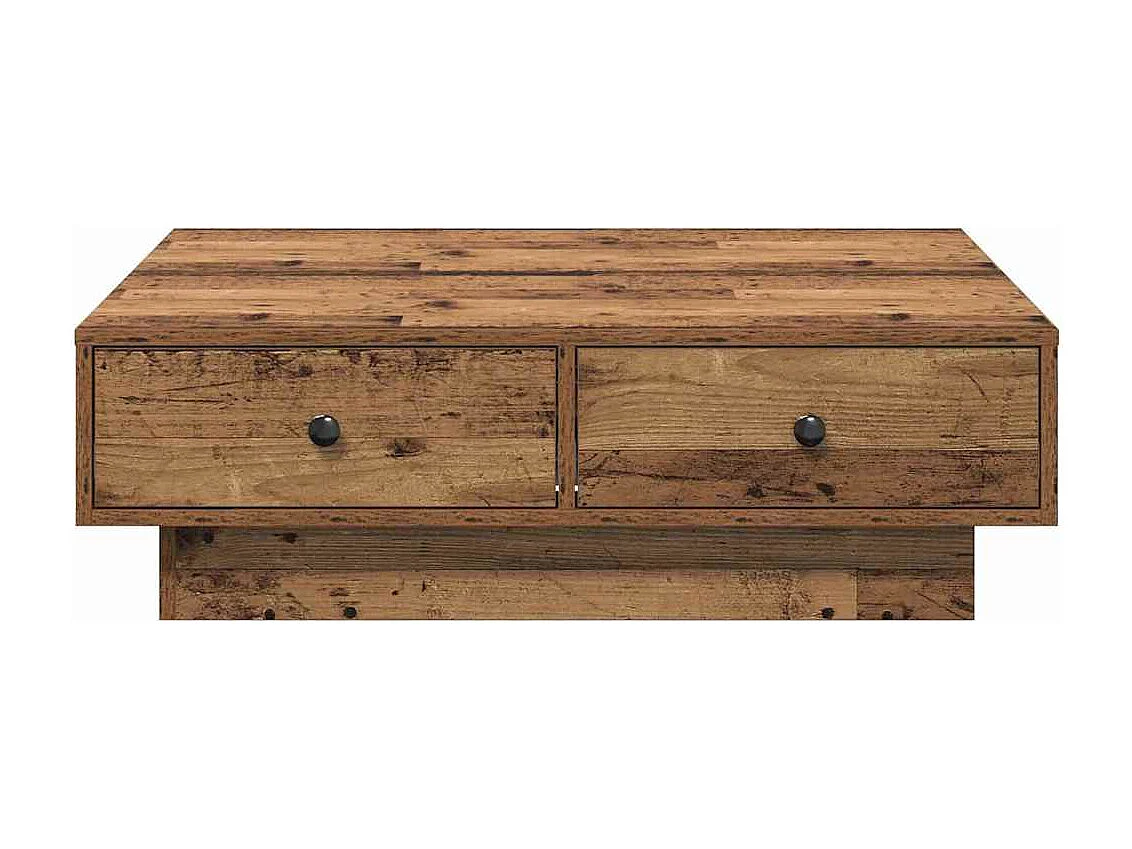 Salontafel | Koffietafel Oud hout 90 x 90 x 28 cm Bewerkt hout