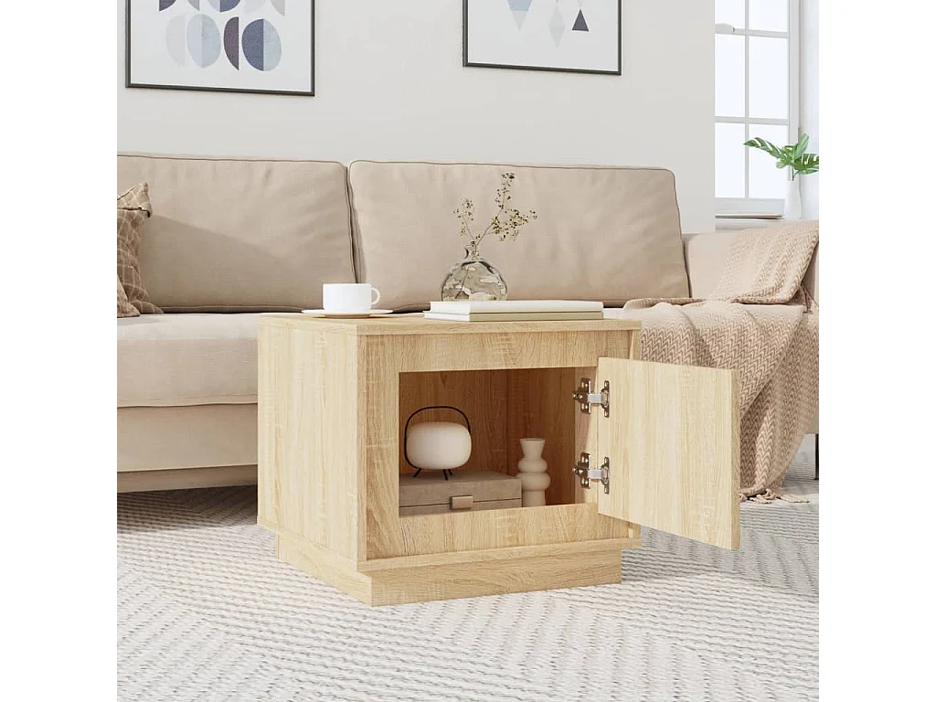 Couchtisch-Wohnzimmertisch-Beistelltische Sonoma-Eiche 51x50x44 cm Holzwerkstoff SHL22310