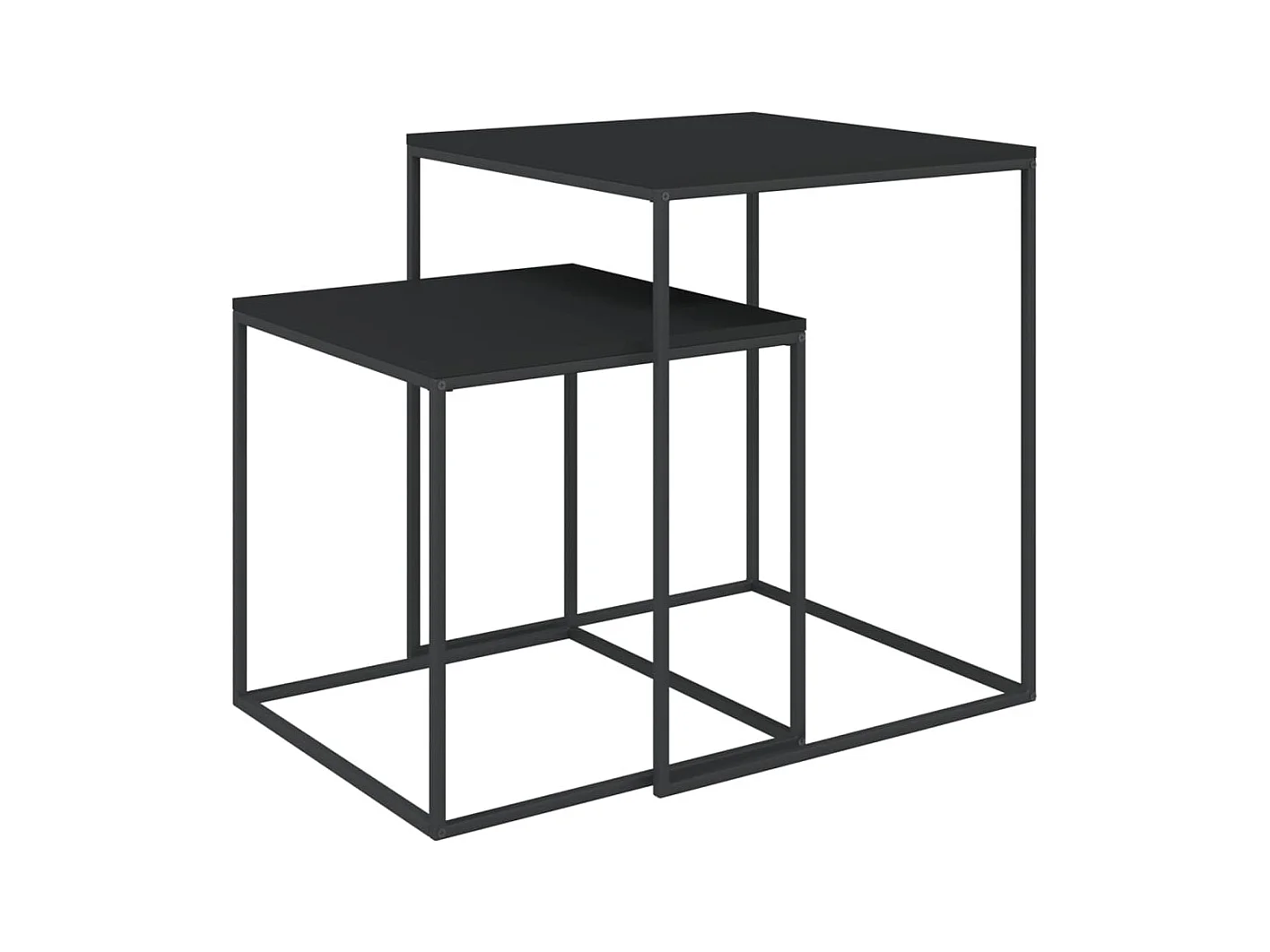 Ensemble de table basse 2 pcs bois d'ingénierie et métal SHL10783
