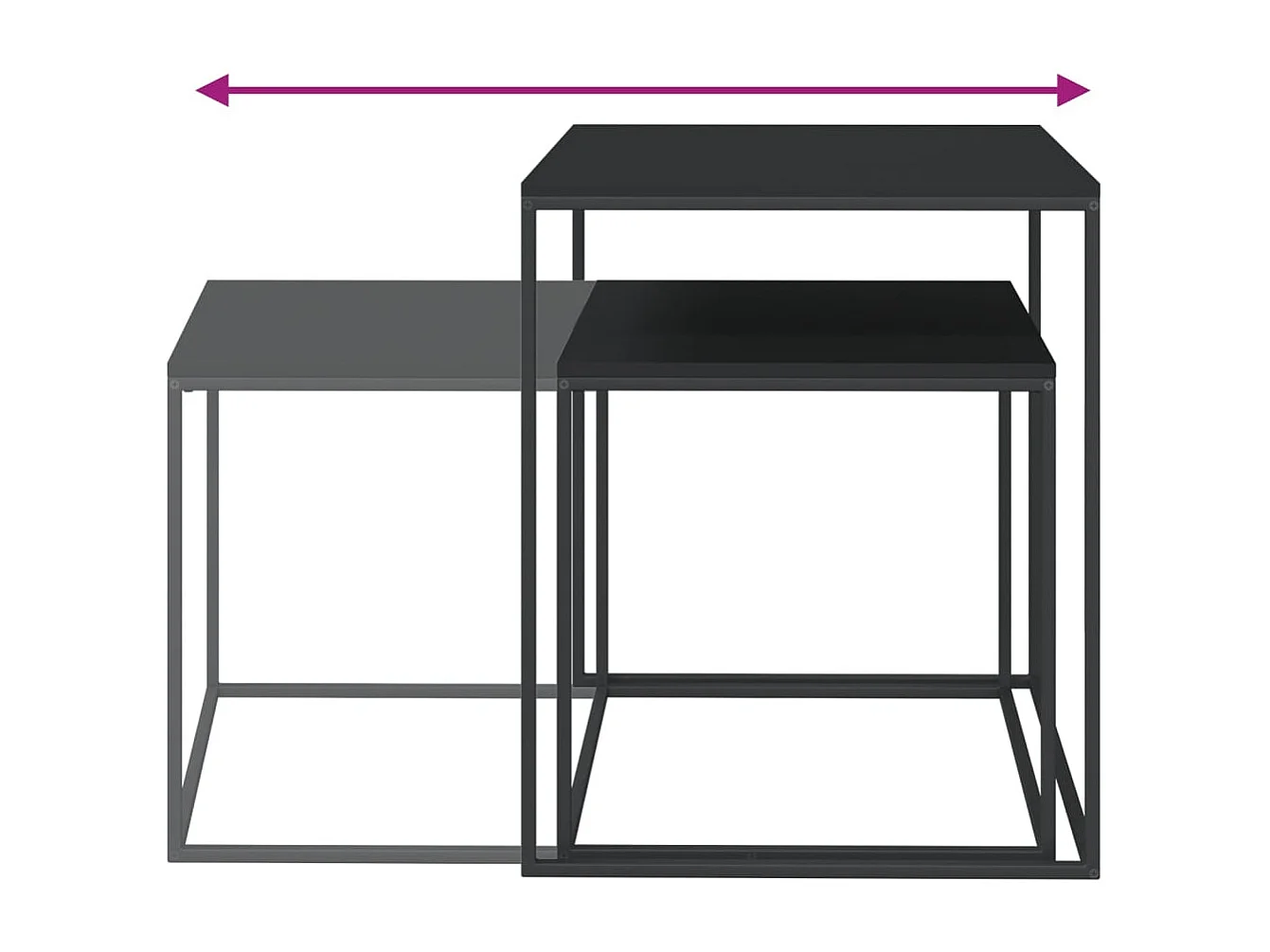 Ensemble de table basse 2 pcs bois d'ingénierie et métal SHL10783