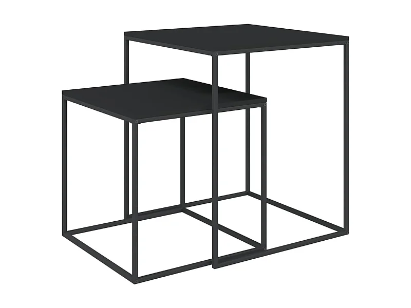 Ensemble de table basse 2 pcs bois d'ingénierie et métal SHL10783