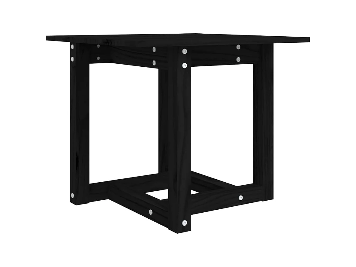 Table basse salon-Table d'appoint Noir 50x50x45 cm Bois massif de pin SHL43456