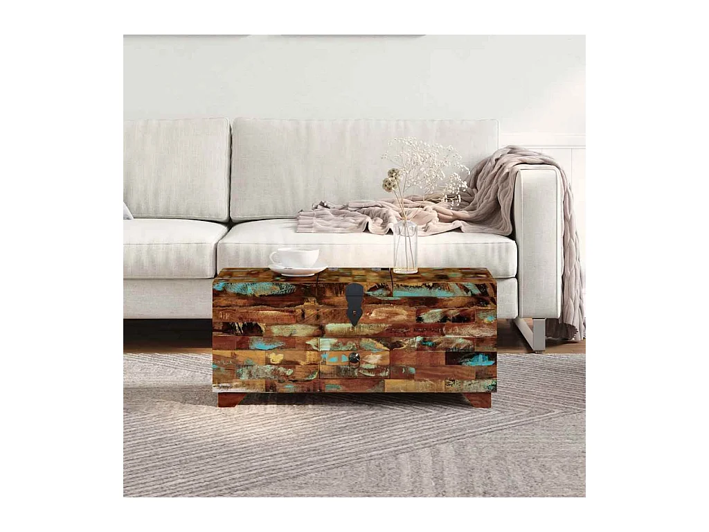 Coffre table basse Bois de récupération massif 80x40x35 cm SHL46479