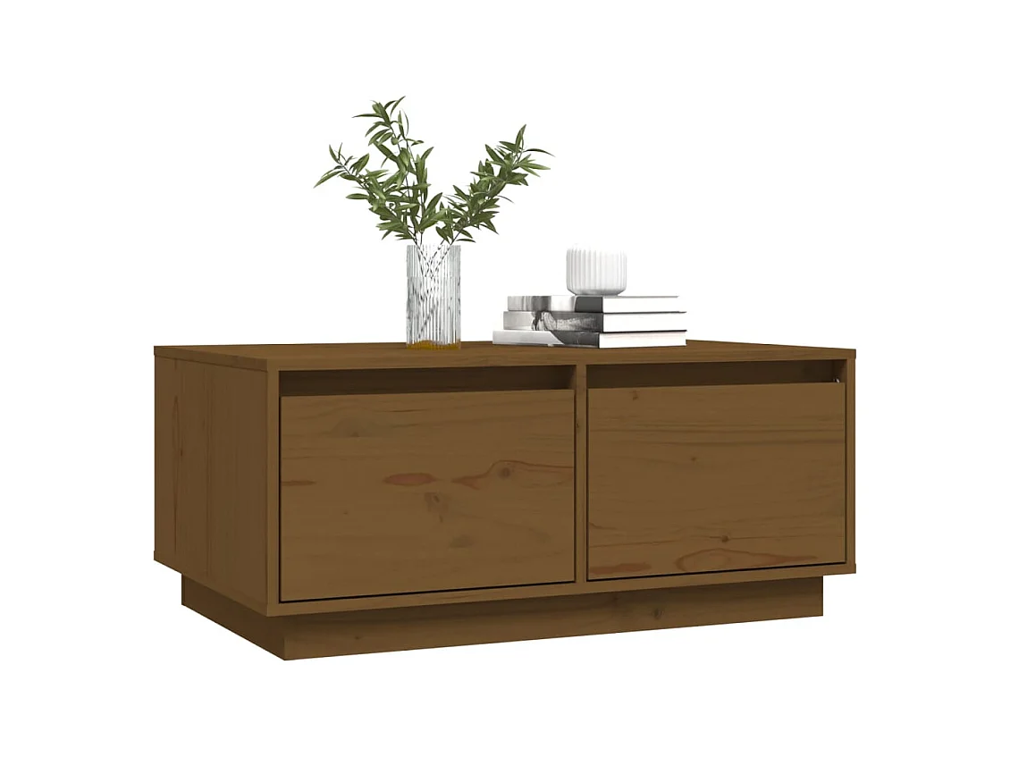 Table basse salon-Table d'appoint Marron miel 80x50x35 cm Bois massif de pin SHL23082