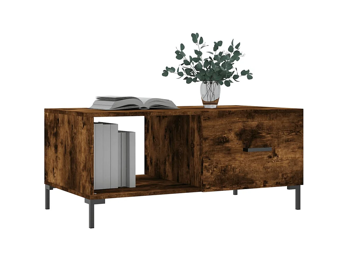 Mesa de centro | Mesa auxiliar madera de ingeniería negra 87,5x87,5x40 cm SHL4331