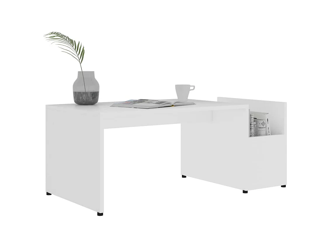 Table basse salon-Table d'appoint Blanc 90x45x35 cm bois d’ingénierie SHL3108