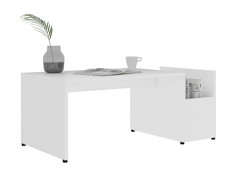Mesa de centro | Mesa de apoio 90x45x35 cm derivados de madeira branco