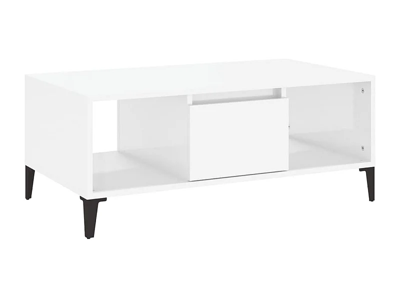 Table basse salon-Table d'appoint Blanc brillant 90x50x36,5 cm Bois d'ingénierie SHL85538