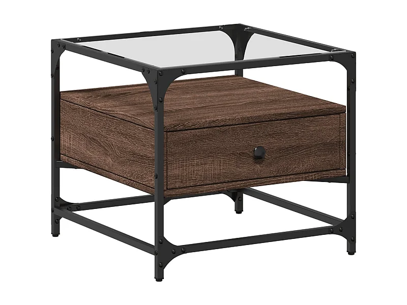 Mesa de centro-Mesa auxiliar madera contrachapada blanco brillo 90x50x40 cm SHL1044