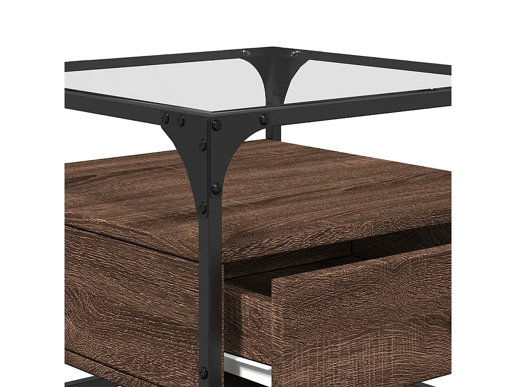 Mesa de centro-Mesa auxiliar madera contrachapada blanco brillo 90x50x40 cm SHL1044