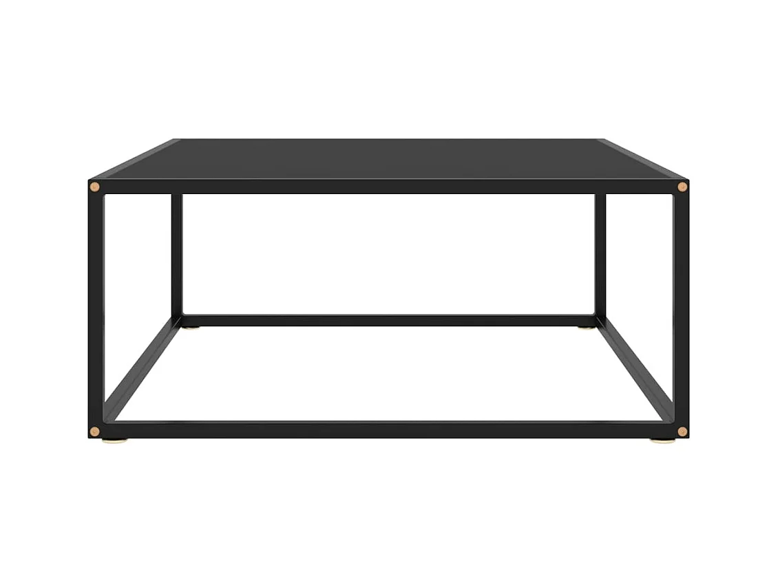 Table basse salon-Table d'appoint Noir avec verre noir 80x80x35 cm SHL77622
