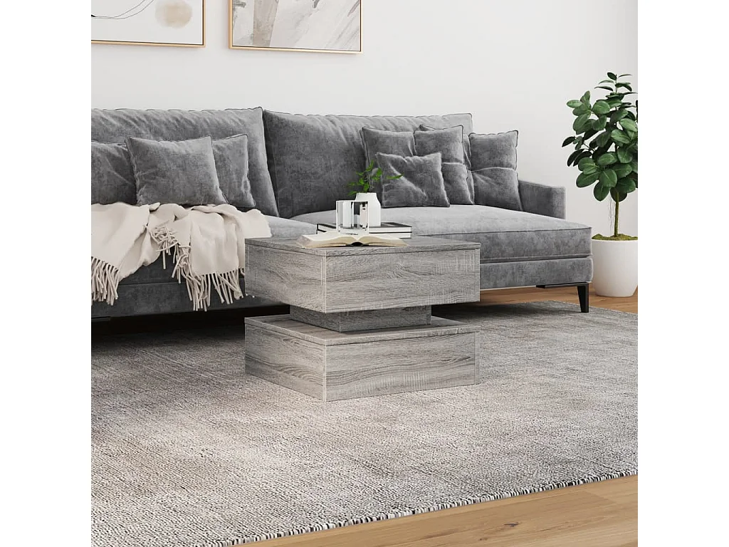 Mesa de centro-Mesa auxiliar de madera maciza de pino 80x55x40,5 cm SHL2824