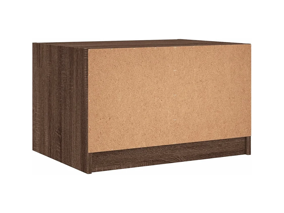 Mesa de centro-Mesa auxiliar de acero inoxidable plateado y madera maciza SHL2116