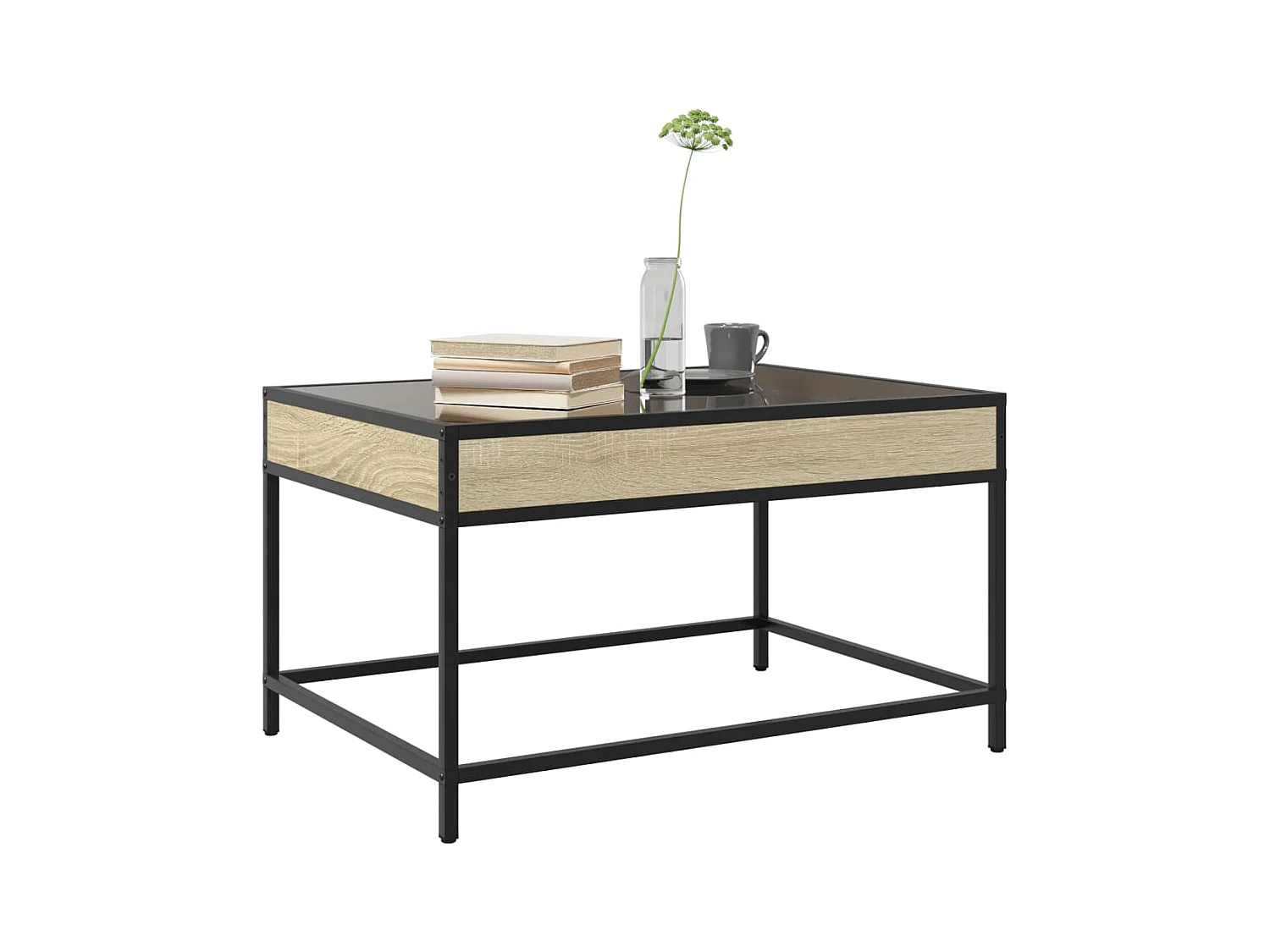 Mesa de centro | Mesa de apoio luzes LED Infinity 70x50x41 cm carvalho sonoma